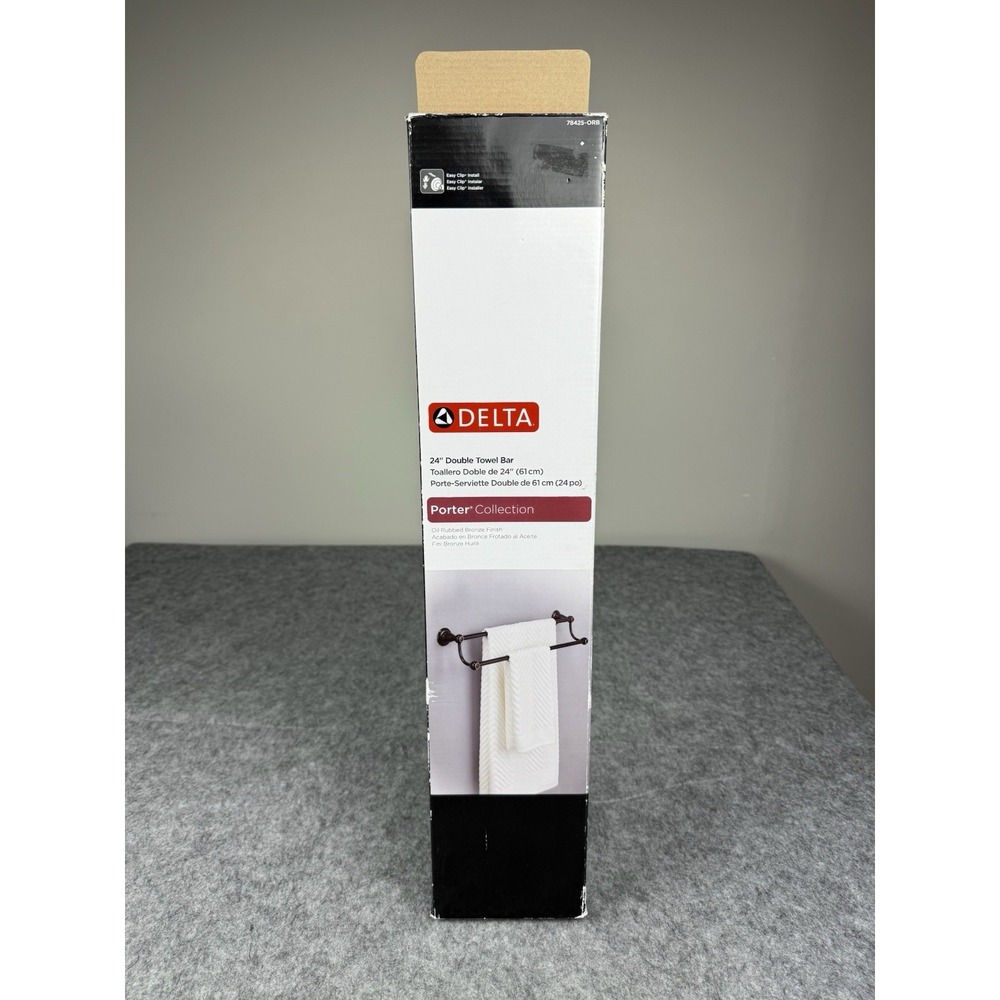 Delta NEW Porter 24" Wall Mount Double Towel Bar Bath Hardware Oil Rubbed Bronze